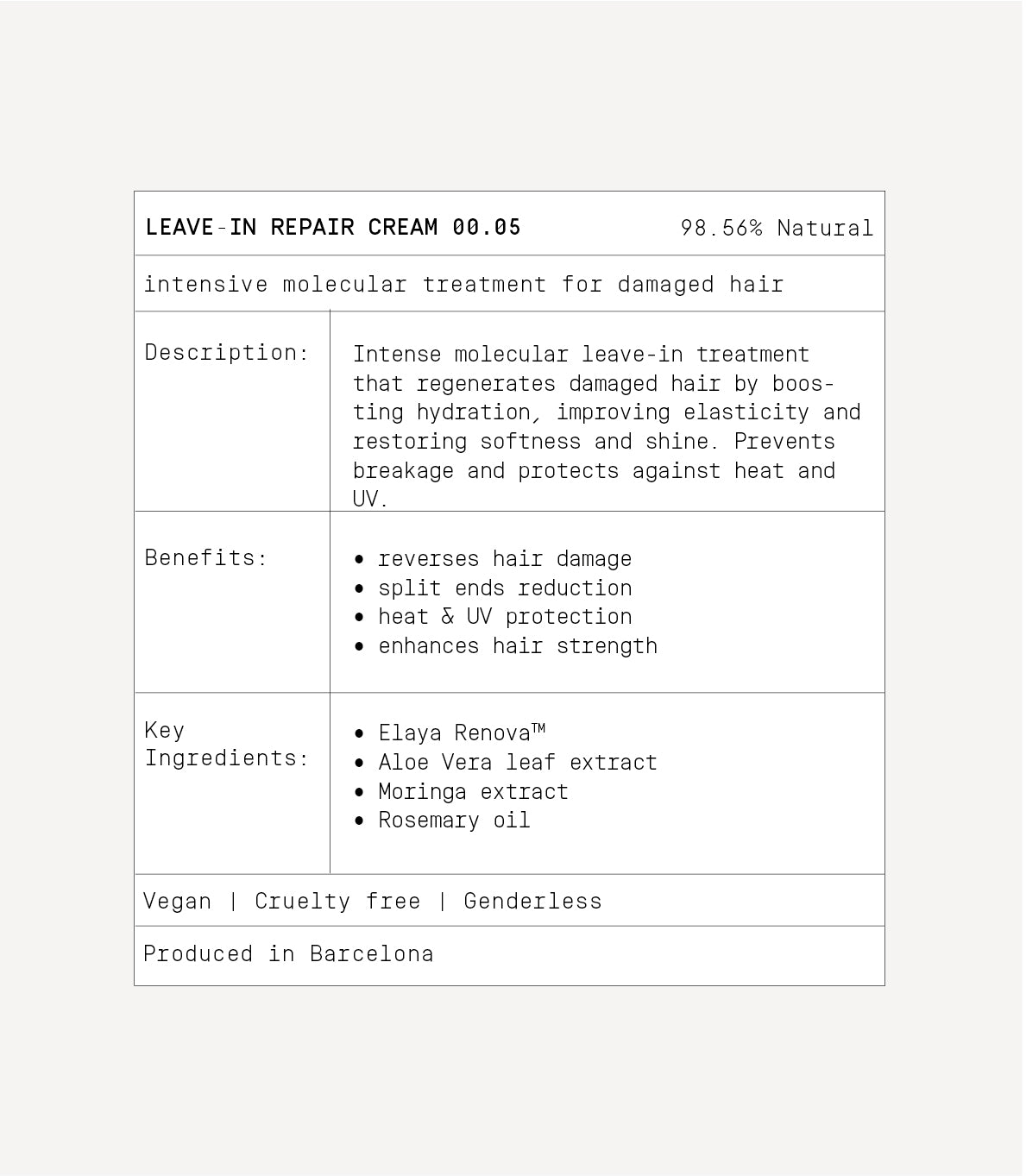 Leave-in Repair Cream 00.05
